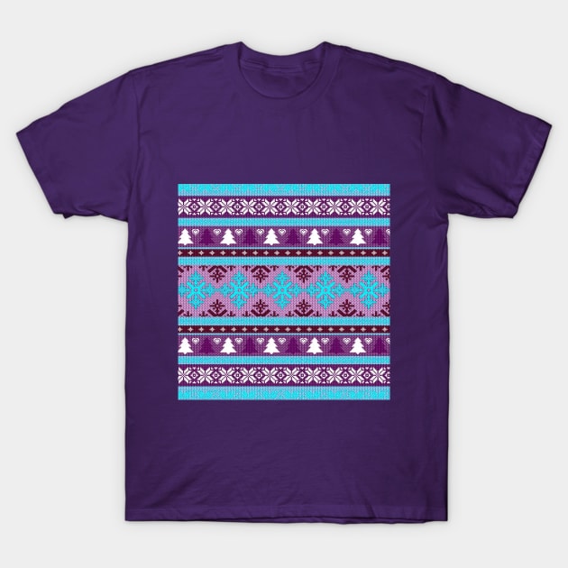 Christmas Sweater Knitted Pattern T-Shirt by Wicca Fairy